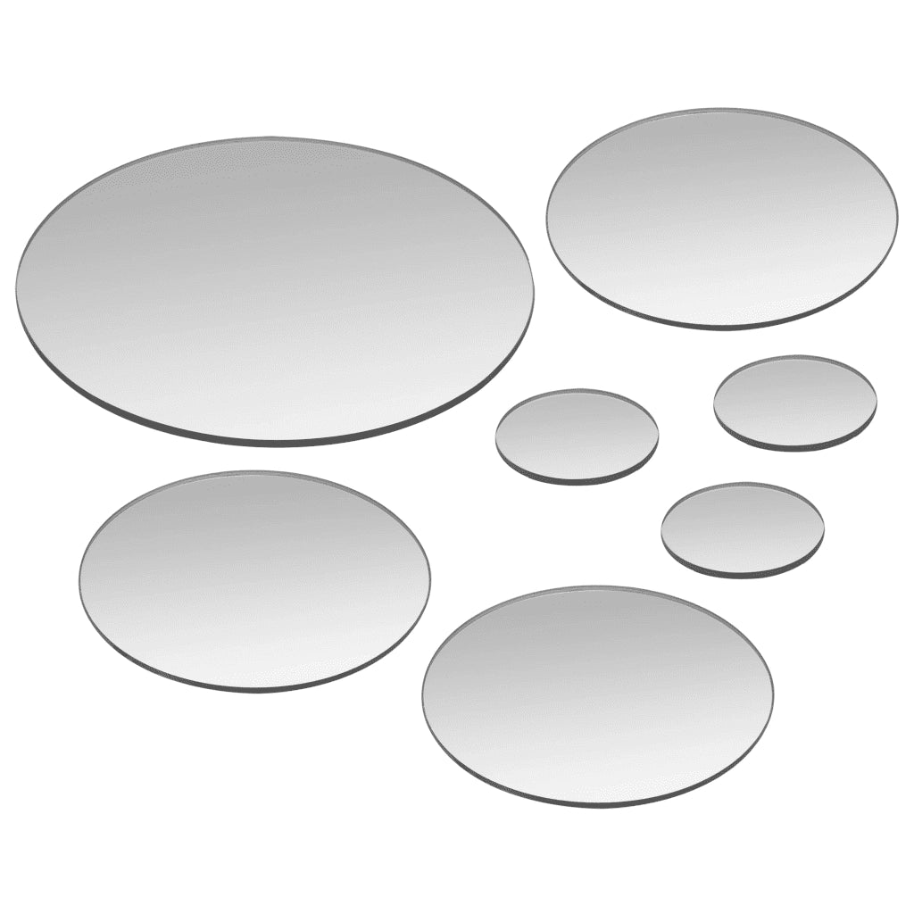 Set di Specchi da Parete 7 pz in Vetro Circolare 245692