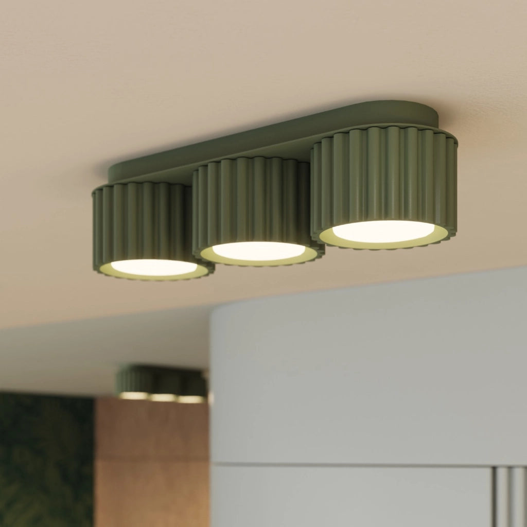 Plafoniera AURA 3 verde oliva Gx53