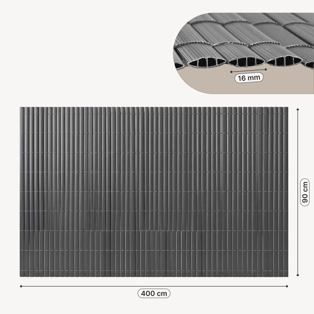 Tappeto Frangivista Cefalu in PVC Schermatura per Recinzione a Lamelle da 16 mm 90 x 400 cm - Antracite casa.pro