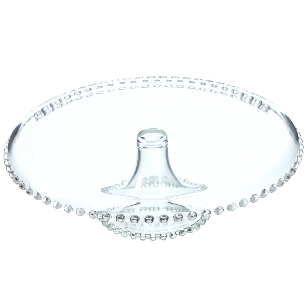 Alzata per torte KADAX, piatto da frutta in vetro con supporto, 32 cm