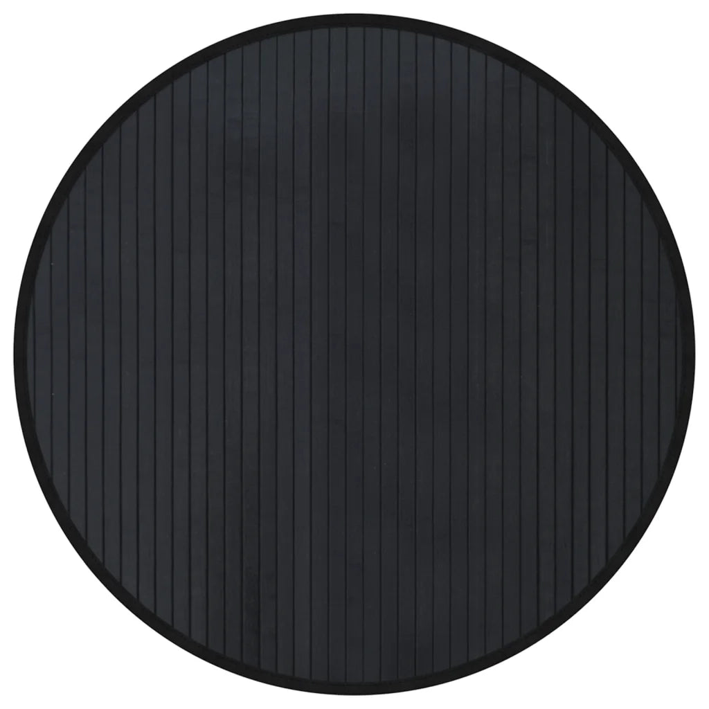 Tappeto Rotondo Nero 60 cm in BambÃ¹