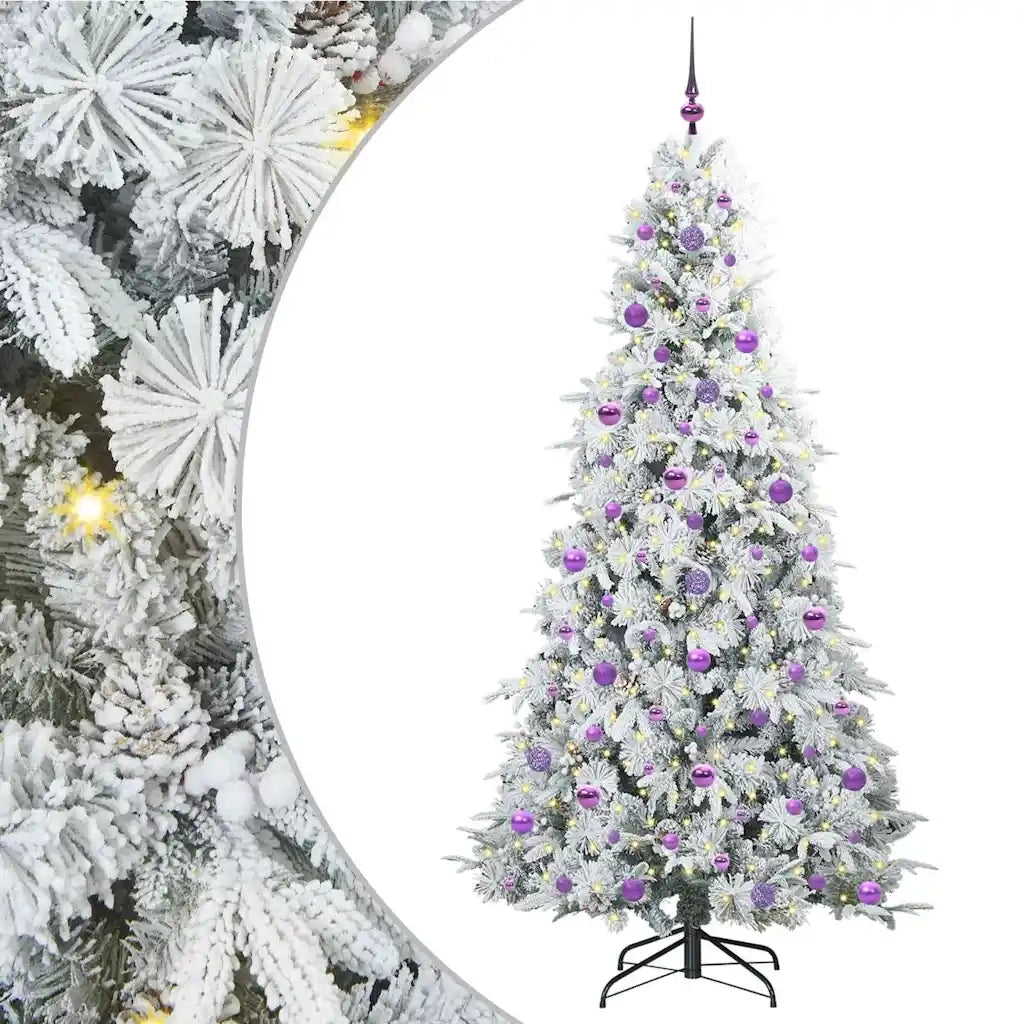 Albero di Natale | Decorazioni natalizie Artificiale con Rami Pieghevoli Bianco 210 cm
