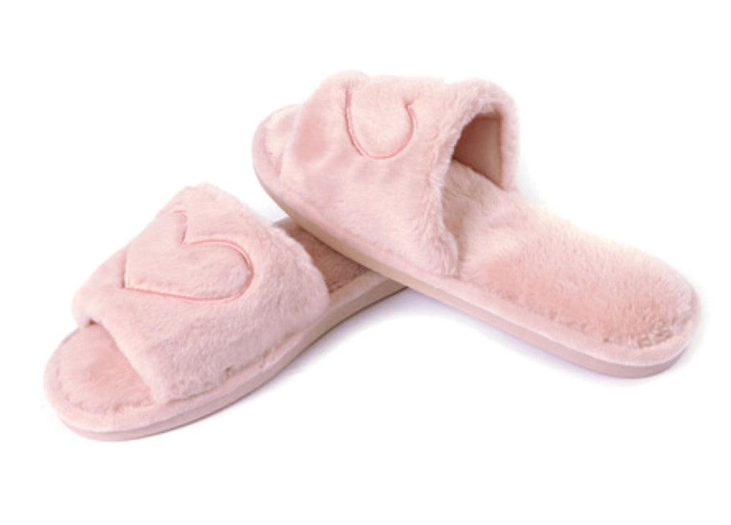 Ciabatte Pantofole Invernali In Morbida Ecopelliccia Modello Lovely Con Cuori - 37-38 - Rosa
