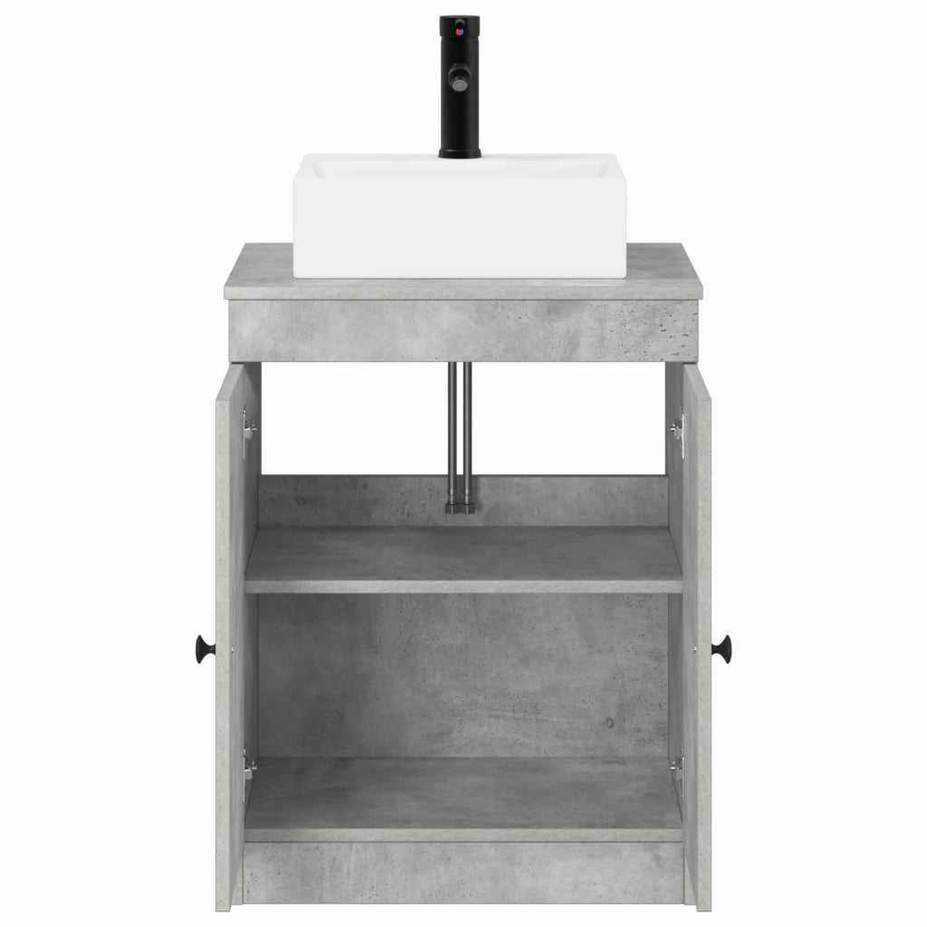 Set di mobili per il bagno Grigio Cemento Legno ingegnerizzato 3404253