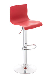 Sgabello Hover in polipropilene e metallo rosso,Metallo in look cromato