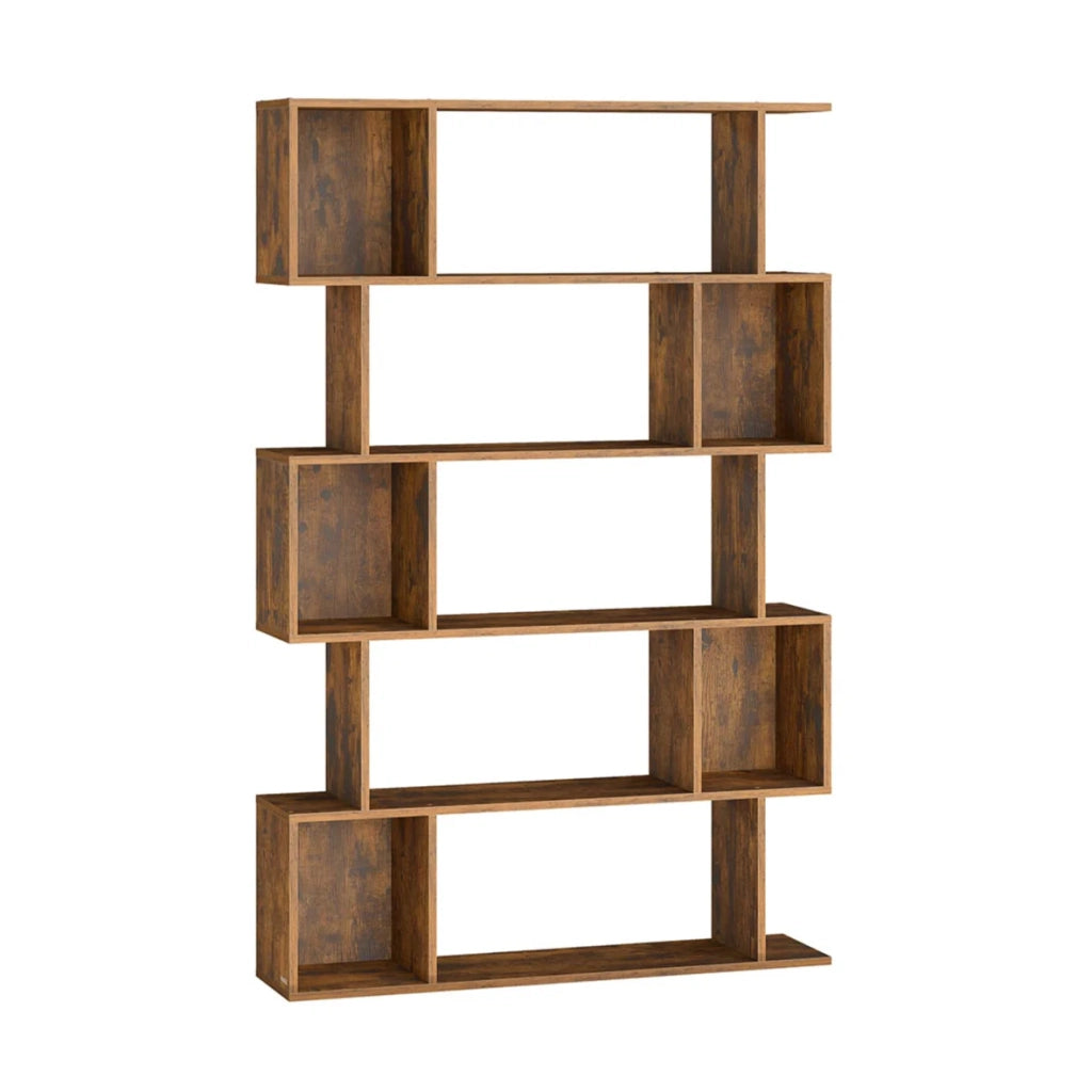 Libreria a 5 ripiani 24 x 90 x 159 cm mobile contenitore con scomparti aperti per soggiorno camera da letto ufficio marrone rustico 12_0004271