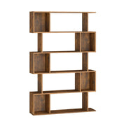 Libreria a 5 ripiani 24 x 90 x 159 cm mobile contenitore con scomparti aperti per soggiorno camera da letto ufficio marrone rustico 12_0004271