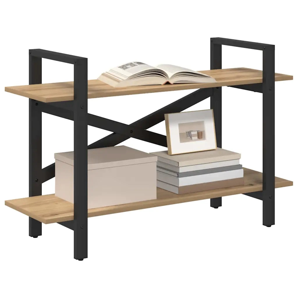 Libreria-Scaffale per Libri-Mobile di Stoccaggio Rovere artigianale 100 x 33,5 x 64 cm