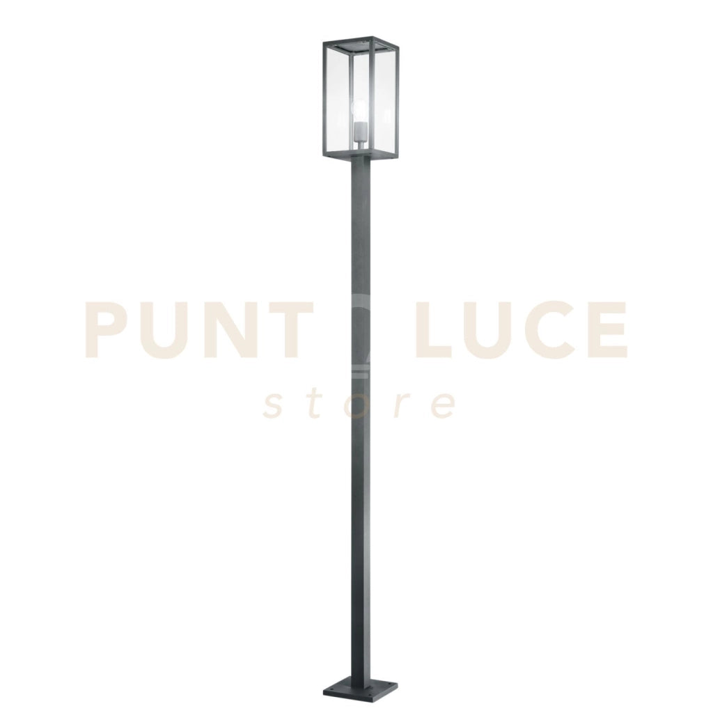 PALO MIRAGE ANTRACITE 1 LUCE ATTACCO E27 IP44 X17X17X199,5CM IN METALLO E VETRO