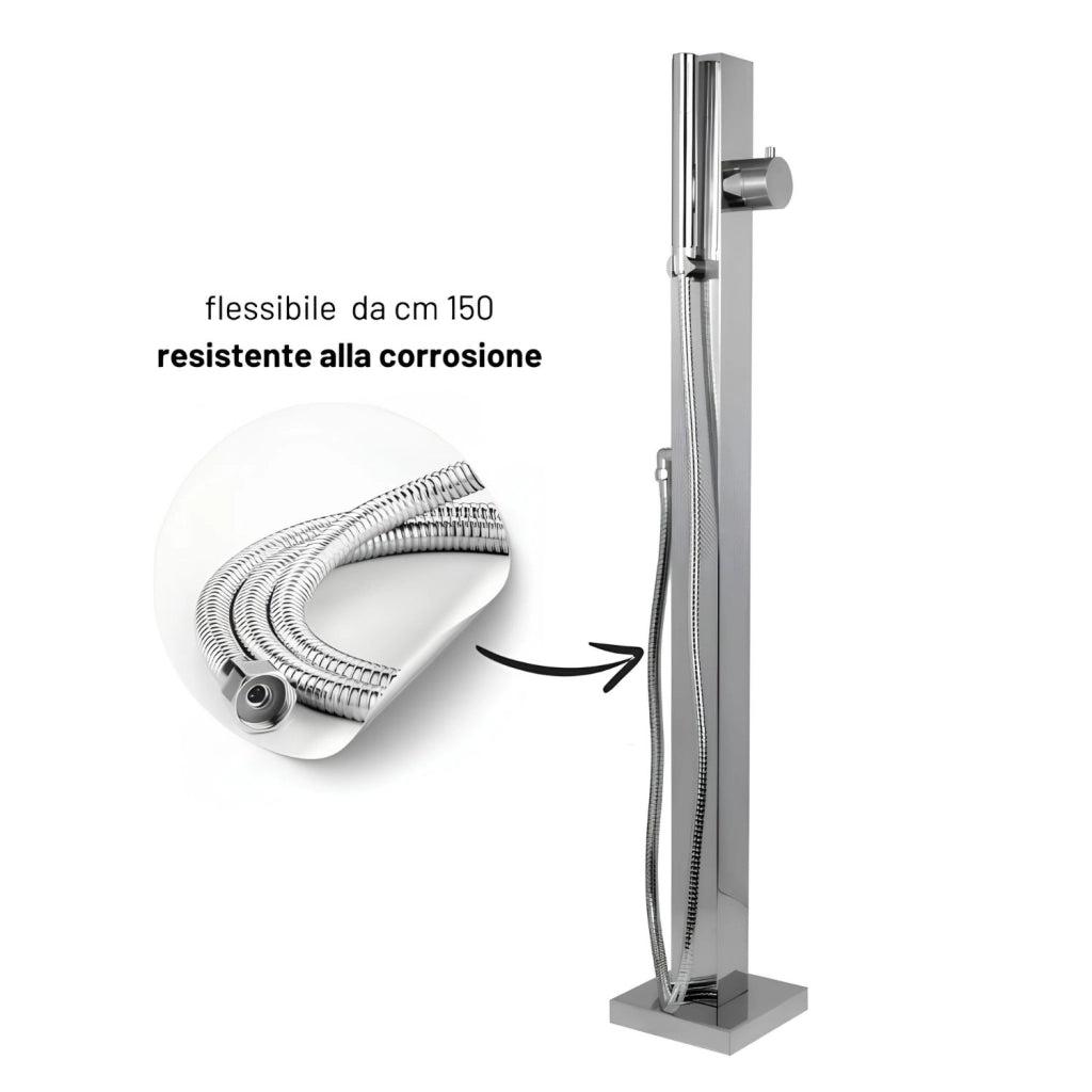 Fontana da giardino a colonna esterno salice acciaio inox con miscelatore 100 cm *** confezione 1