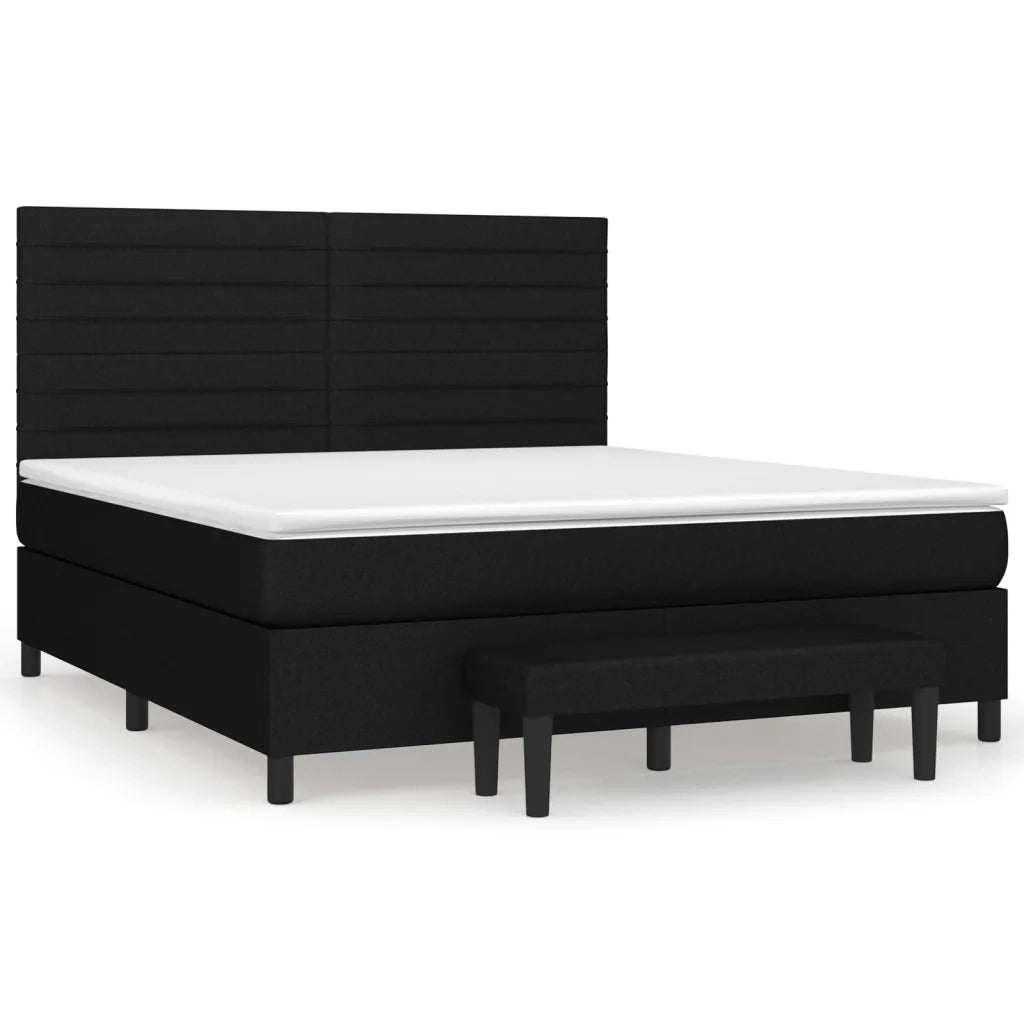 Giroletto a Molle con Materasso Nero 160x200 cm in Tessuto 3136687