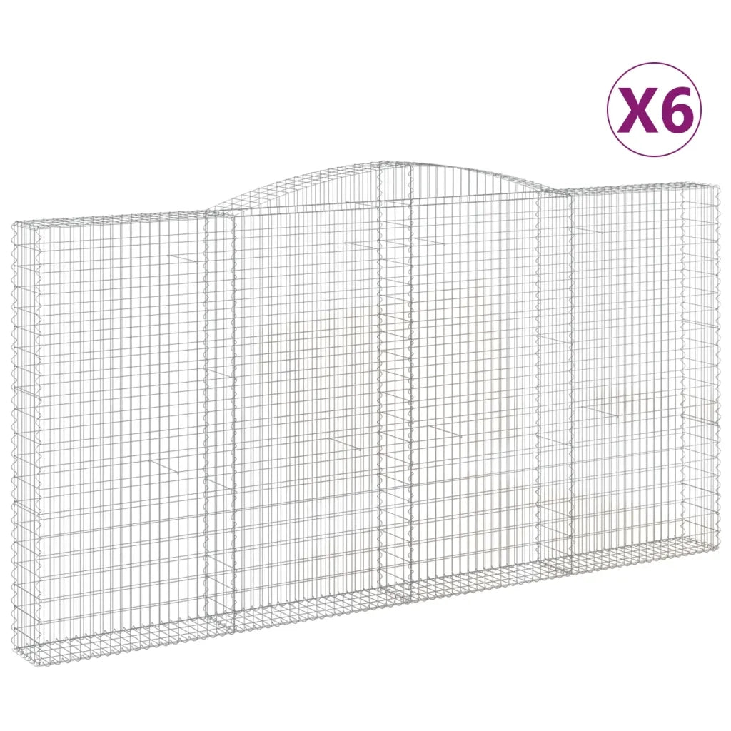 Cesti Gabbioni ad Arco 6 pz 400x30x200/220 cm Ferro Zincatocod mxl 100149