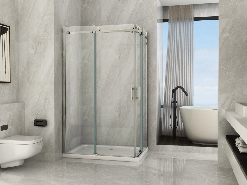 Box doccia due lati scorrevole cristallo 8mm trasparente h.195 FLUIDA 80x100 cm
