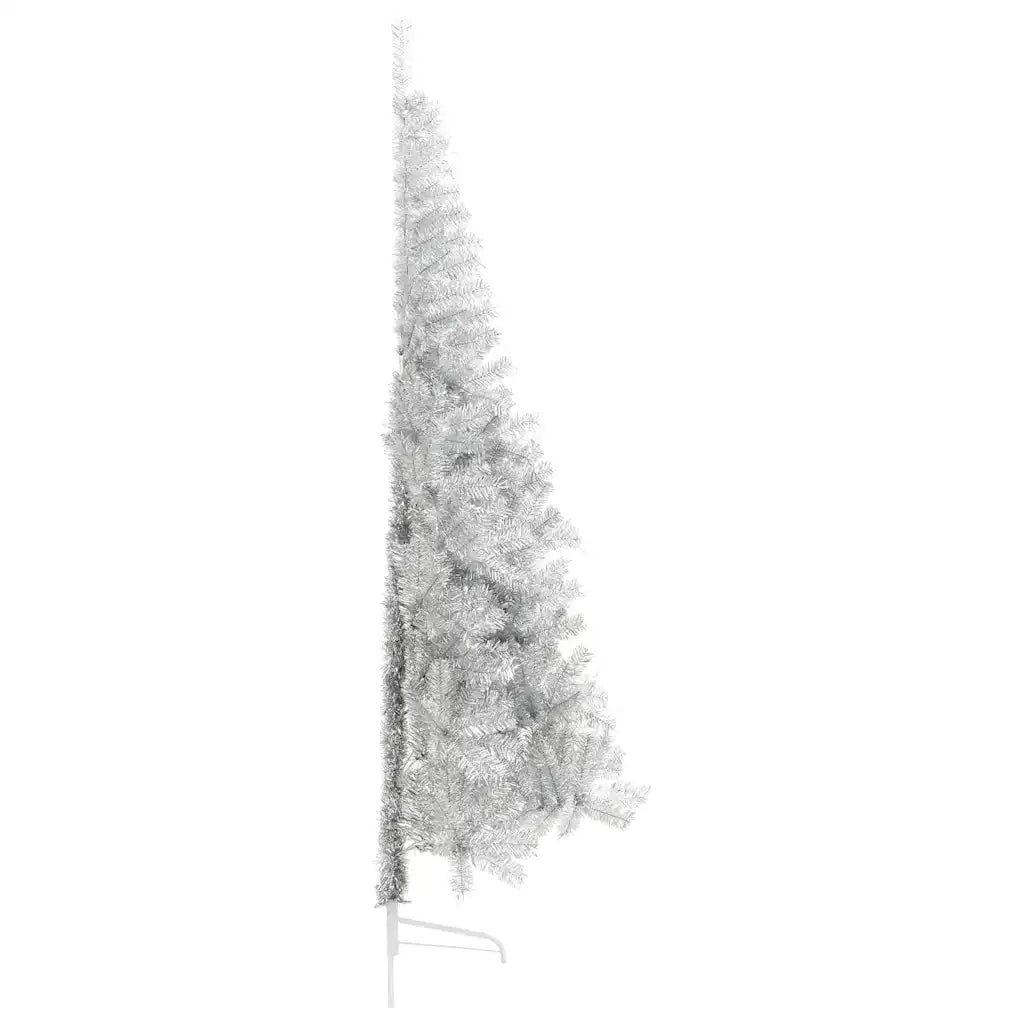 Albero di Natale a Metà con Supporto Argento 210 cm PET 344698