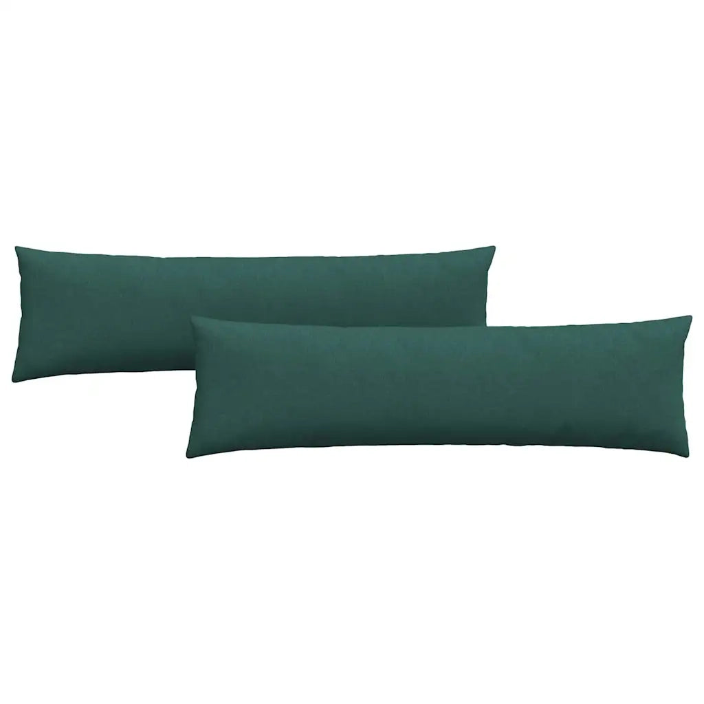 Cuscini da Divano 2 pz-Set di 2 Cuscini per Sofa Verde Scuro 145 x 40 cm Tessuto