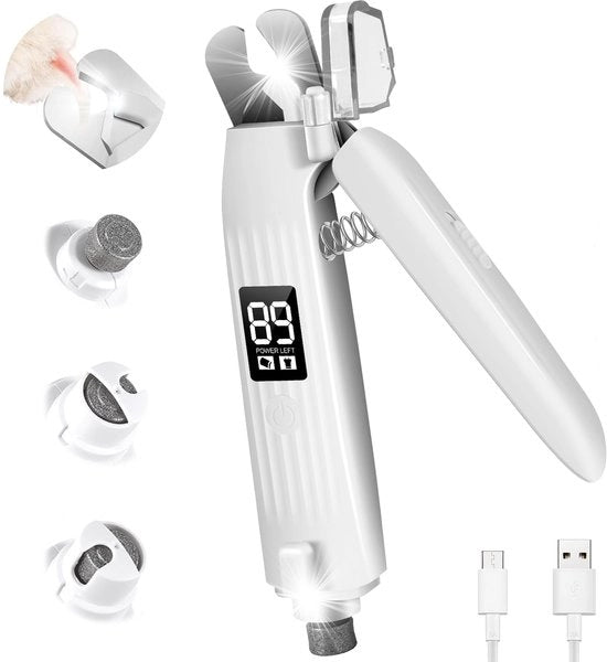 Nageltrimmer per cani e gatti 2 in 1 con illuminazione e funzione di affilatura – caricabile via USB