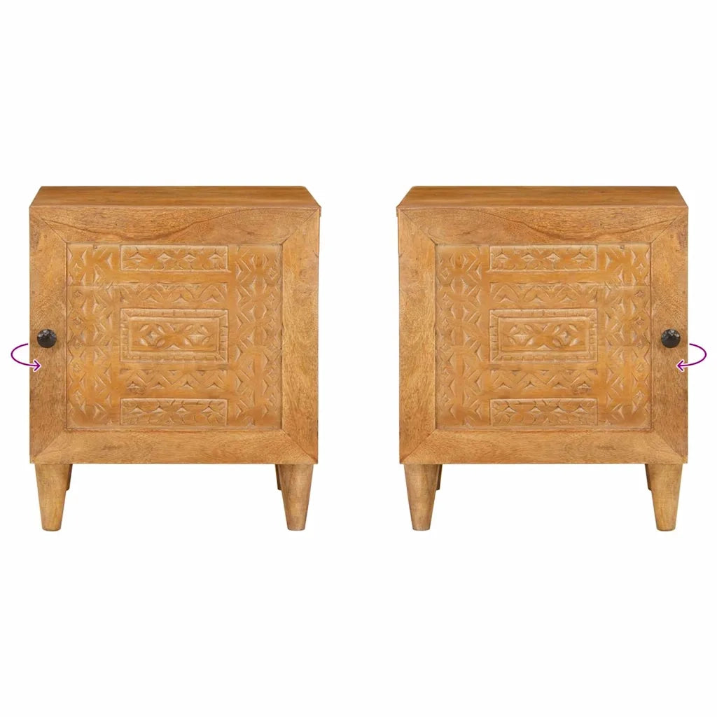 vidaXL Comodino Marrone chiaro 40 x 33 x 46 cm legno massello di mango