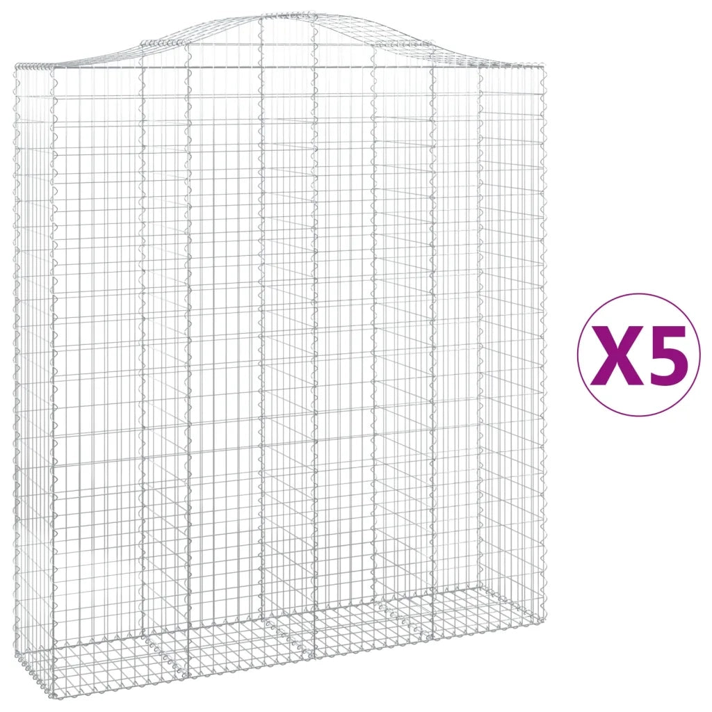 Cesti Gabbioni ad Arco 5 pz 200x50x220/240 cm Ferro Zincatocod mxl 75989