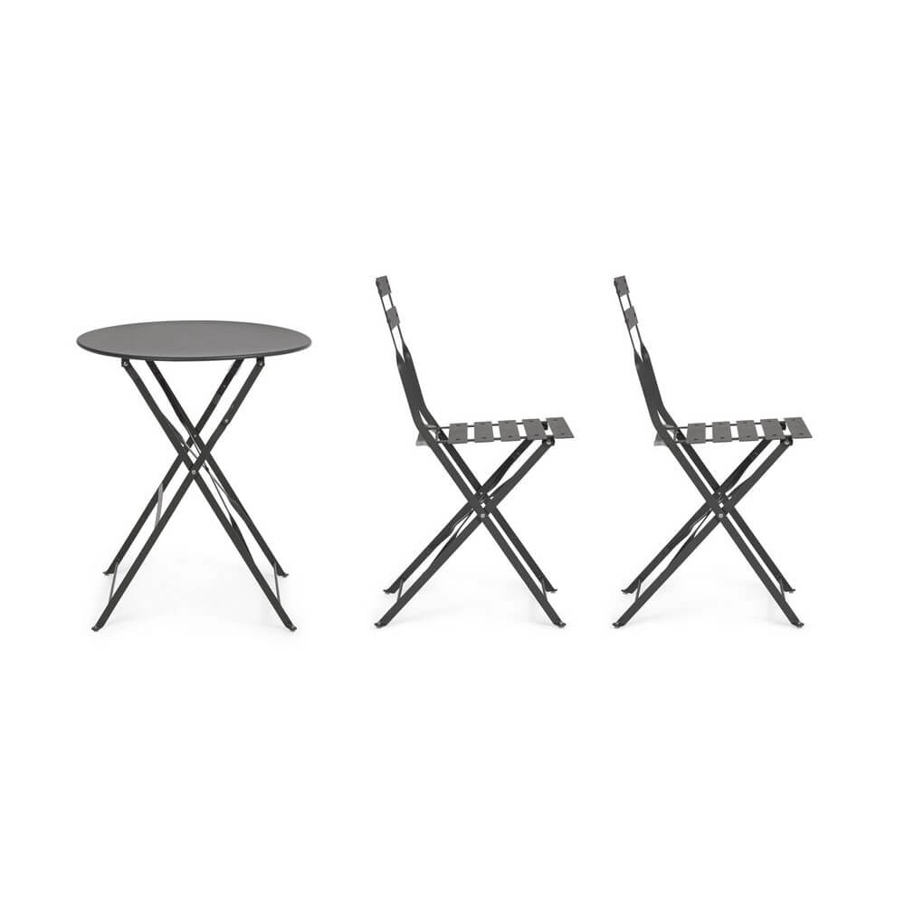 Set da 3 Posti Bistrot Pieghevole in Acciaio per Esterno - ORLIX