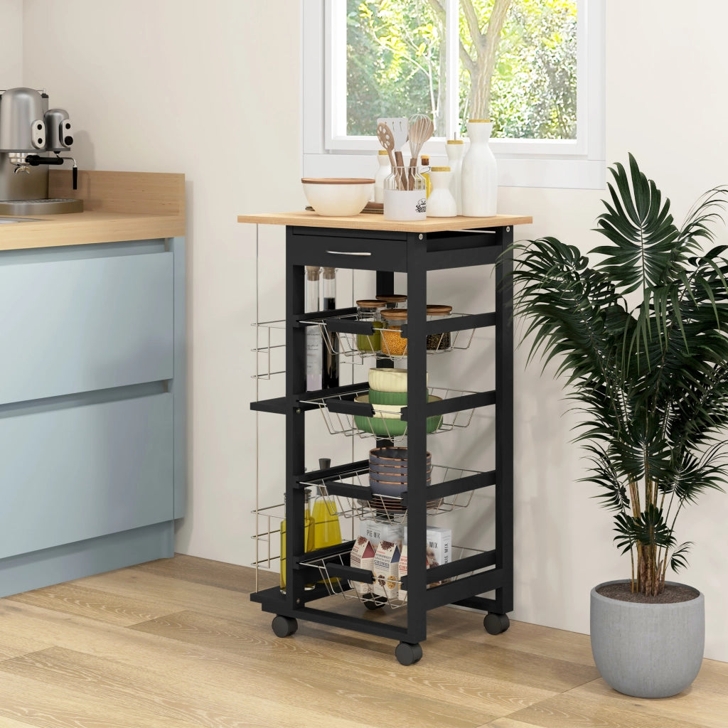 Carrello Multiusos ¨C zephmum ¨C Nero 47x37x83 cm