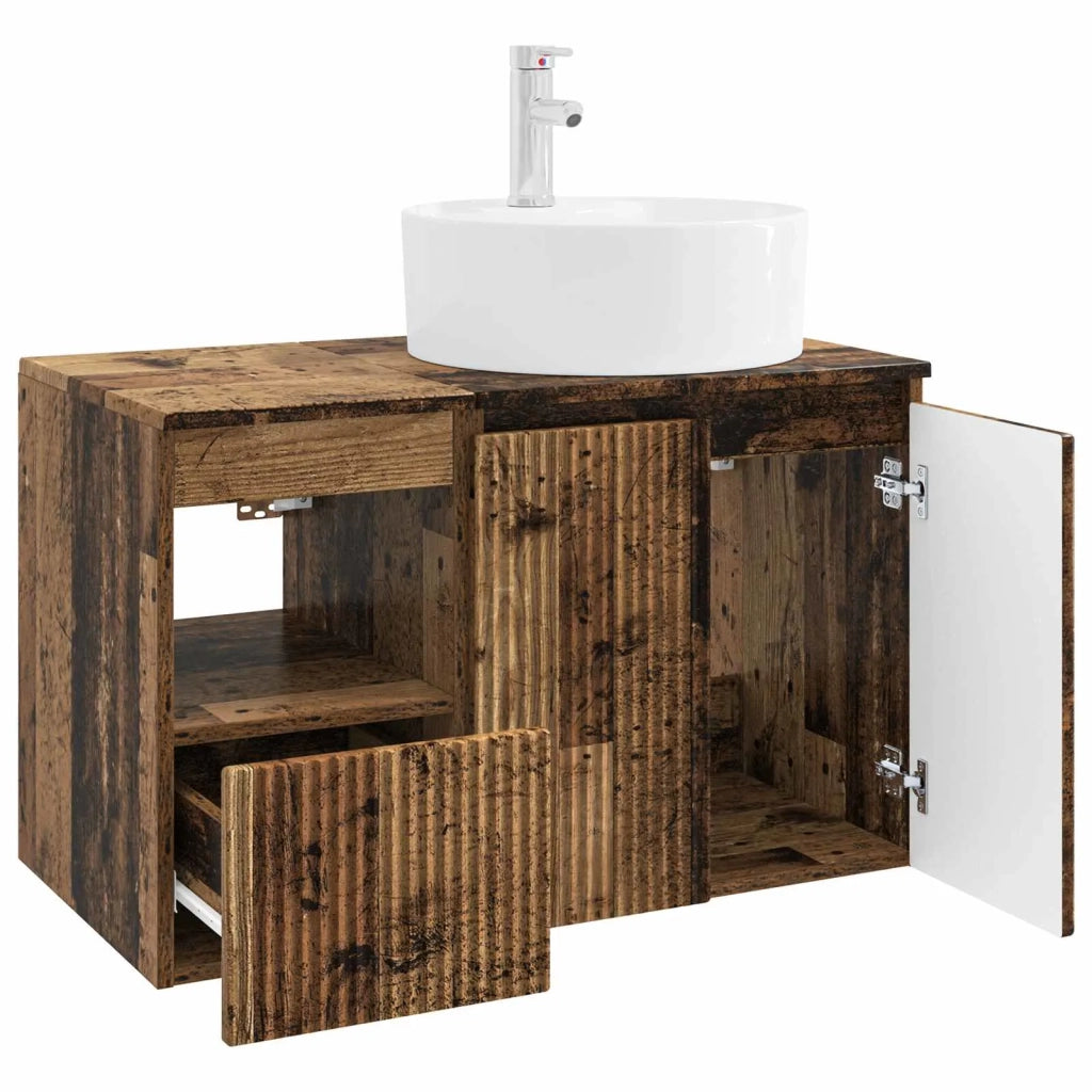 Set di mobili per il bagno 2 pz Legno antico 3404082
