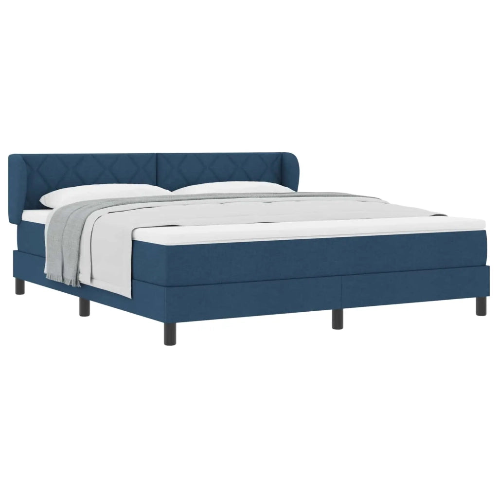 Letto a molle con testiera Blu 180 x 200 cm Tessuto 3340107