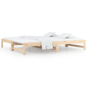 Letto singolo | Letto per adulti | Dormeuse Estraibile 2x(90x200) cm Legno Massello di Pino