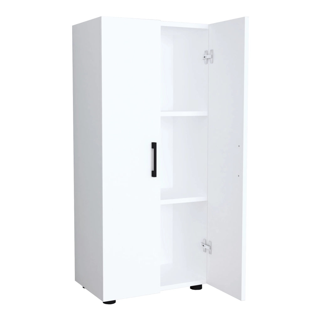 Armadio a 2 Ante Armadio Stretto con 4 Ripiani Mobile per Guardaroba Armadio da Ingresso Corridoio 108 x 49 x 32 cm - Bianco [en.casa]