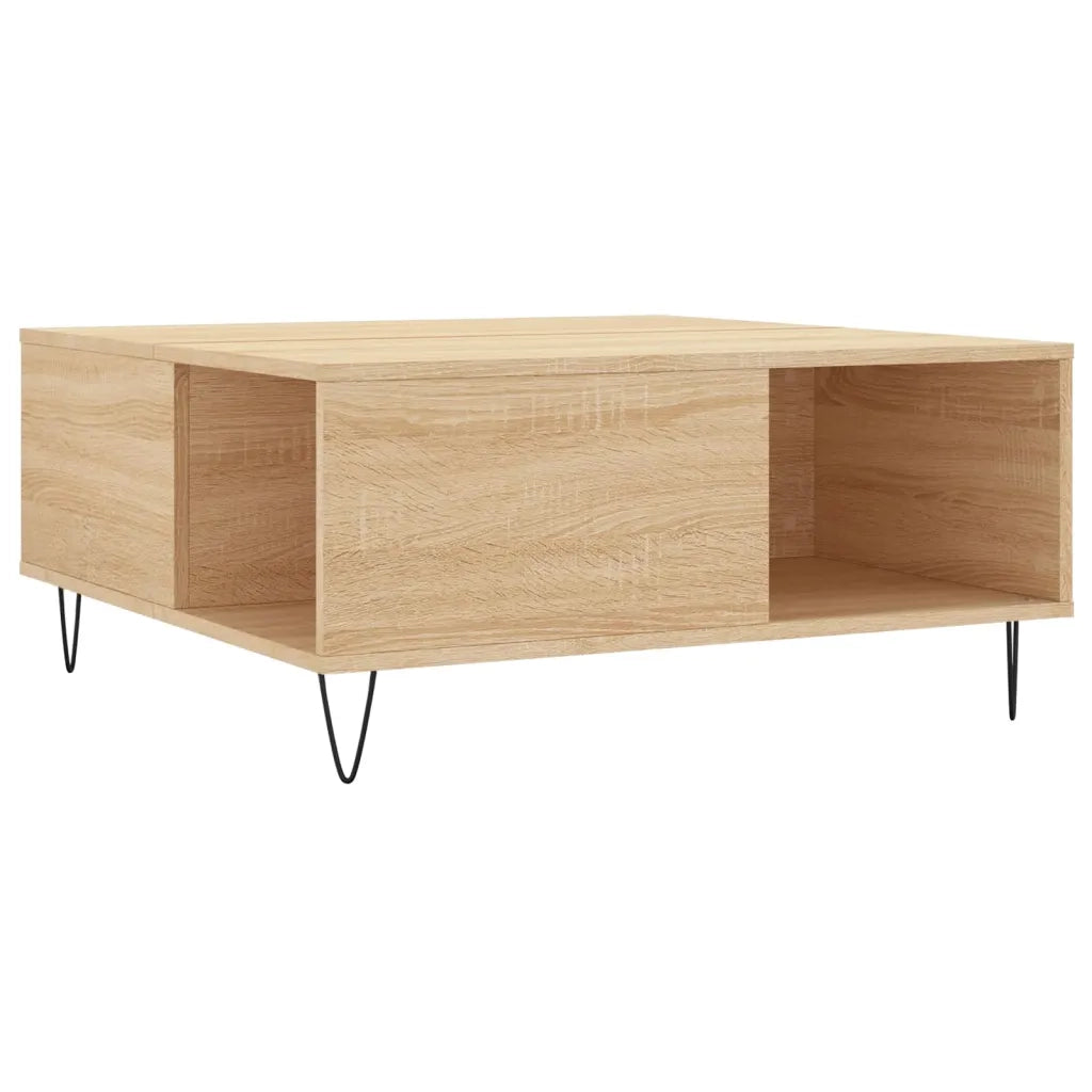 Tavolino Salotto-Tavolino da soggiorno-Tavolo Rovere Sonoma 80x80x36,5 cm Legno Multistrato 776582