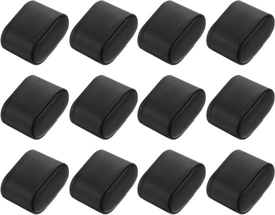 Display supporti orologio in PU, 12 pezzi, nero, 7,5 x 5,0 x 4,9 cm - Supporto orologio per orologio da tasca e orologio da polso - Supporto orologio per arredamento
