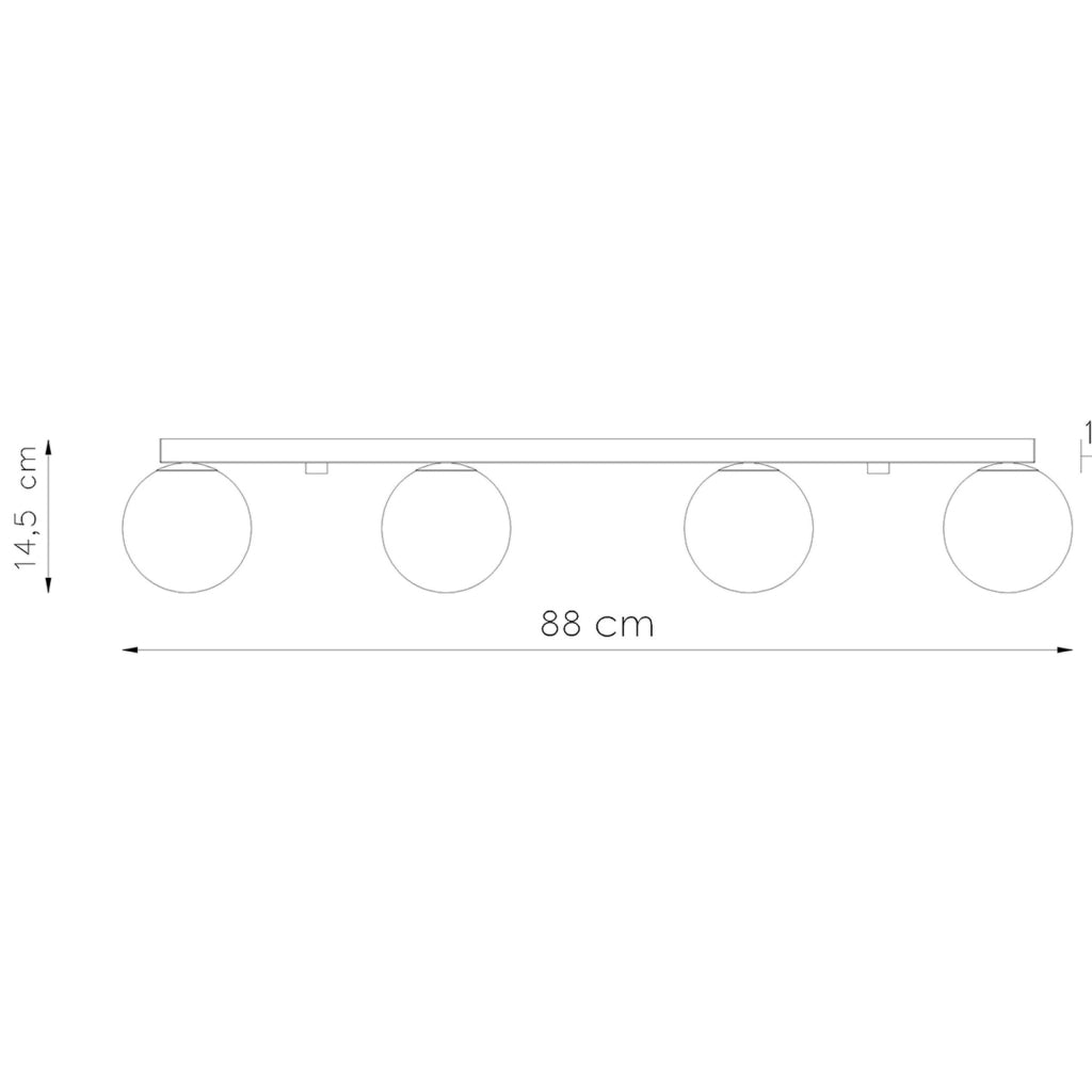 Plafoniera/Applique Pure Lume Soleda 4xG9 bianco/nero