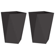 Set di 2 fioriere rettangolari moderne per giardino o patio 50 x 50 x 75 cm in acciaio nero 02_0053035