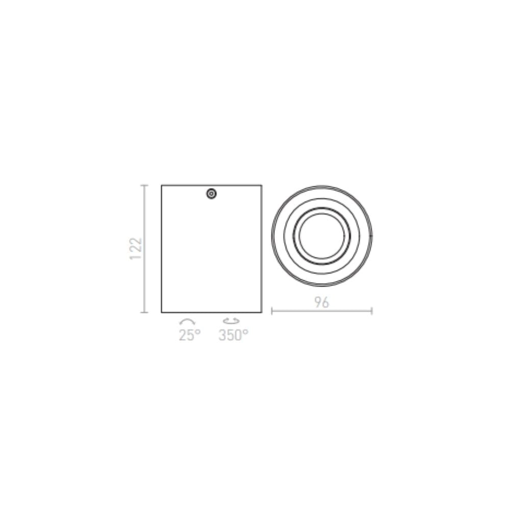 Faretto MILANO I da soffitto nero opaco alluminio pettinato 230V GU10 35W