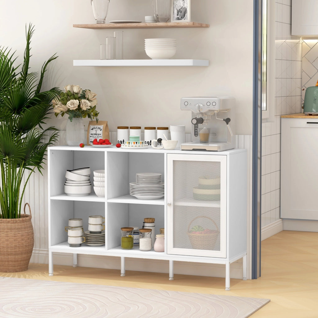 Credenza da cucina ¨C zephmum ¨C bianco, 120x37x81,5 cm