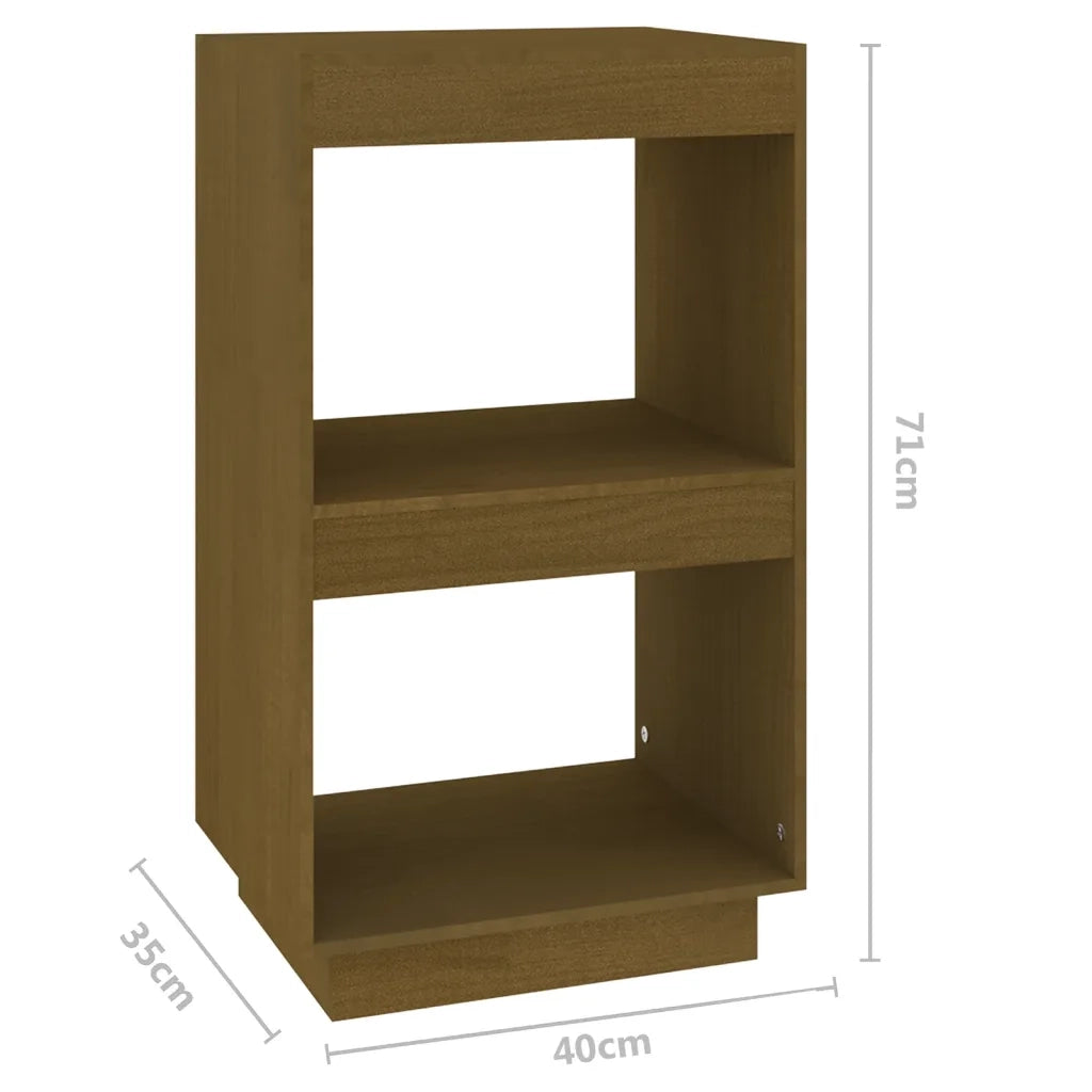 Libreria-Scaffale per Libri-Mobile di Stoccaggio Marrone Ambra 40x35x71 cm in Legno Massello di Pino