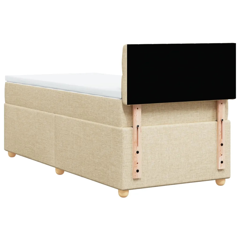 Giroletto a Molle con Materasso Crema 100x200 cm in Tessuto
