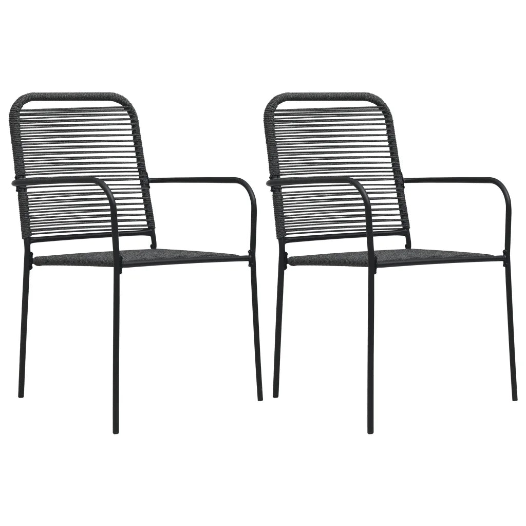 Set da Pranzo da Giardino 3 pz Nero in Vetro e Acciaio cod mxl 43605