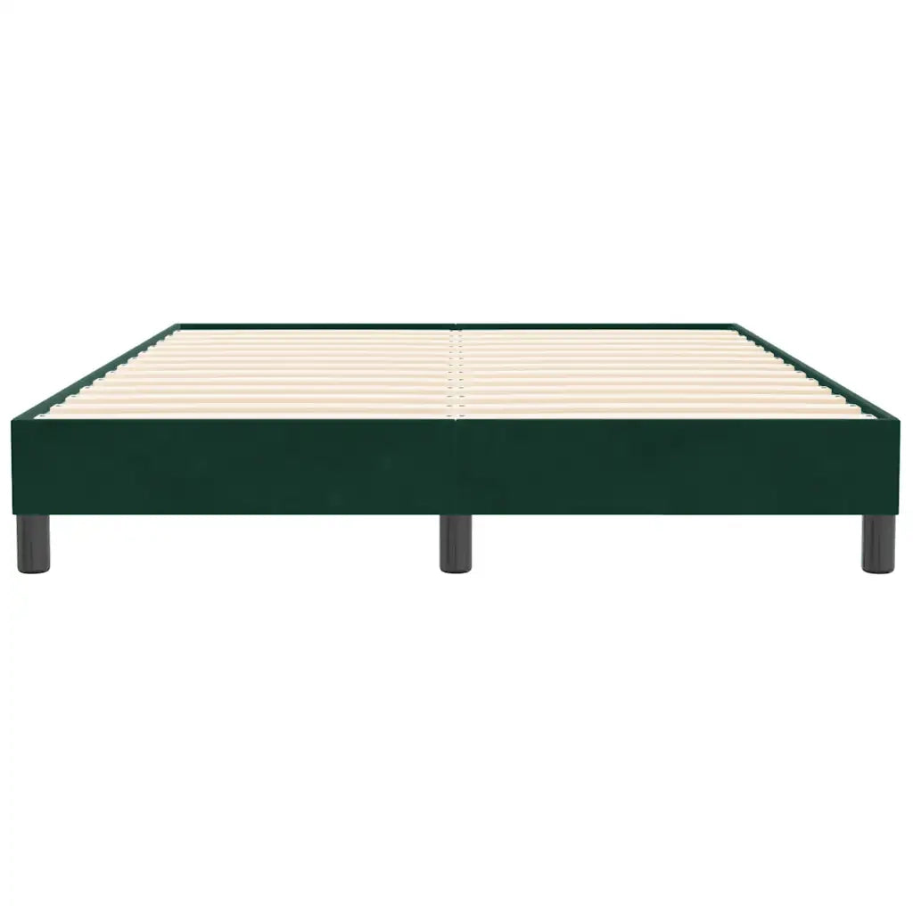 Giroletto a Molle senza Materasso Verde Scuro 140x210cm Velluto