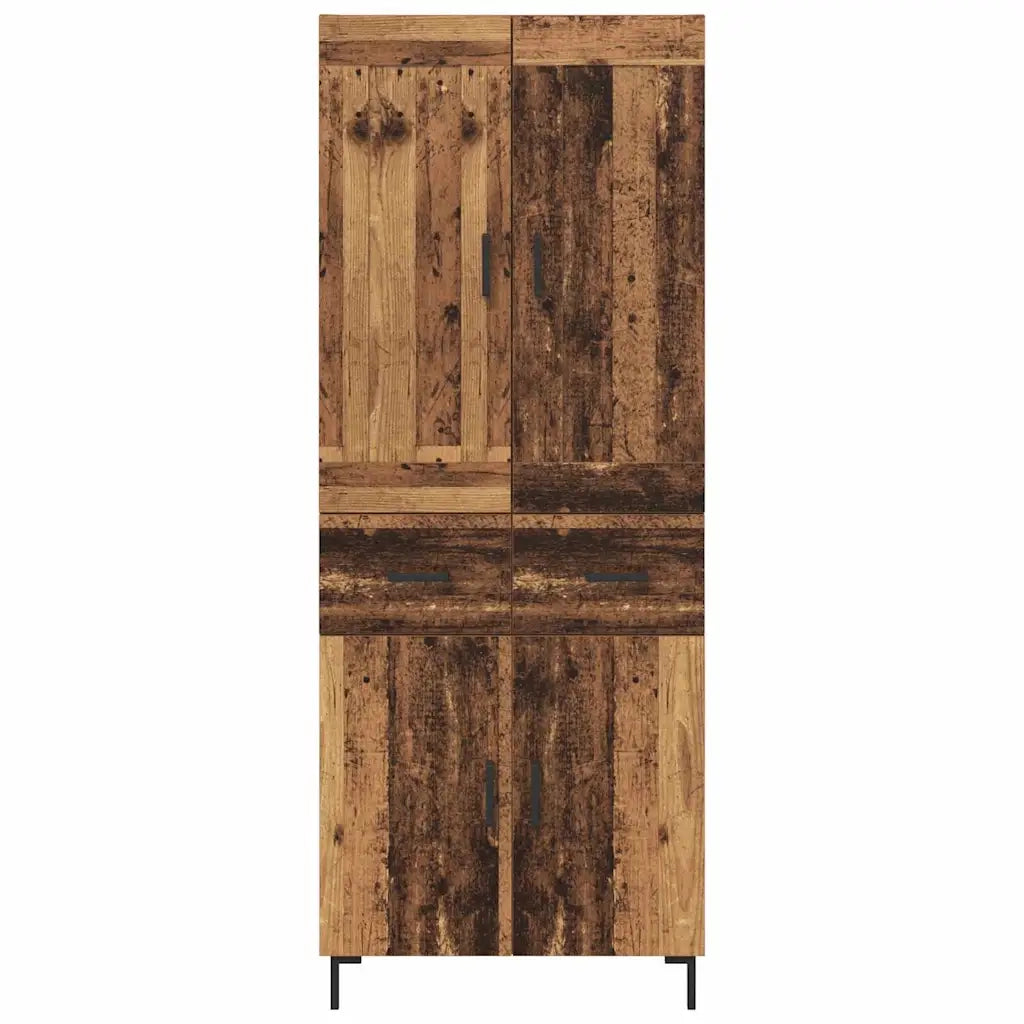 Credenza con cassetto 2 pz | Madia | Buffet da pranzo | Armadio da pranzo Legno vecchio Legno multistrato