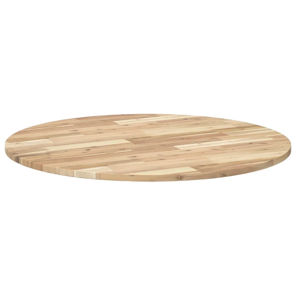 Piano Tavolo Rotondo Ã˜90x2 cm in Legno Massello di Acacia