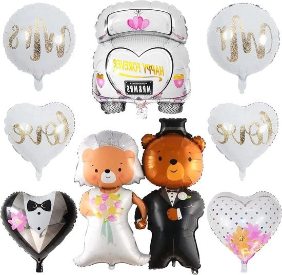 Decorazioni di Festa Matrimonio Palloni XXL Auto Mr e Mrs Helio Sposo Gigante Sposa Birra Proposta Tema
