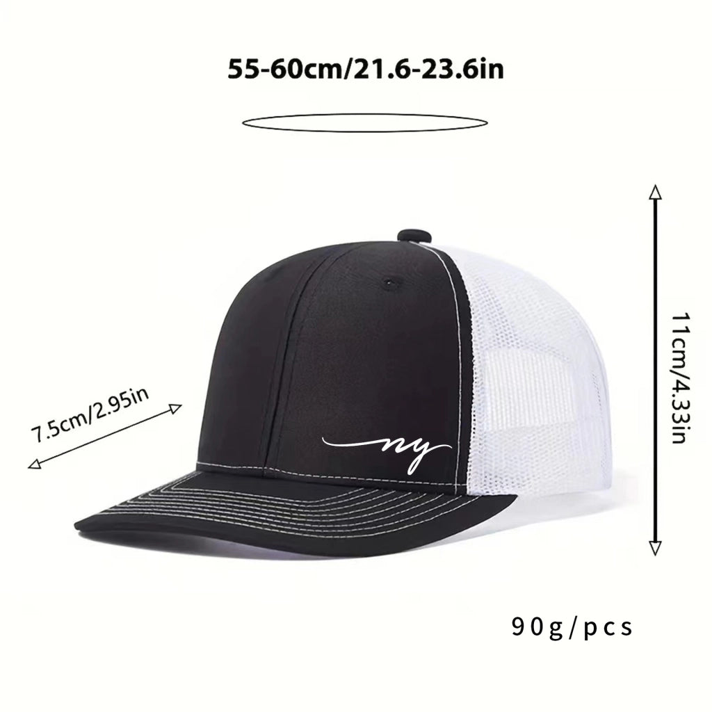 Cappellino da baseball nero con ricamo NY