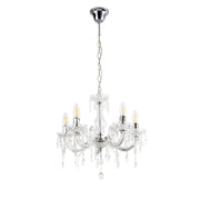 Elegante lampadario lampada a sospensione metallo e plastica 5 attacchi E14 diametro Ø: circa 35 cm bianco 03_0002813