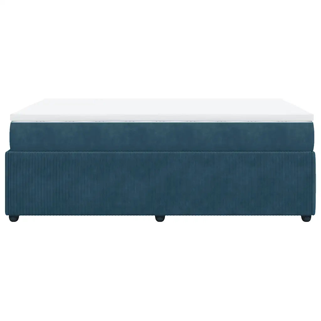 Giroletto a Molle con Materasso Blu Scuro 120x190 cm in Velluto 3285630