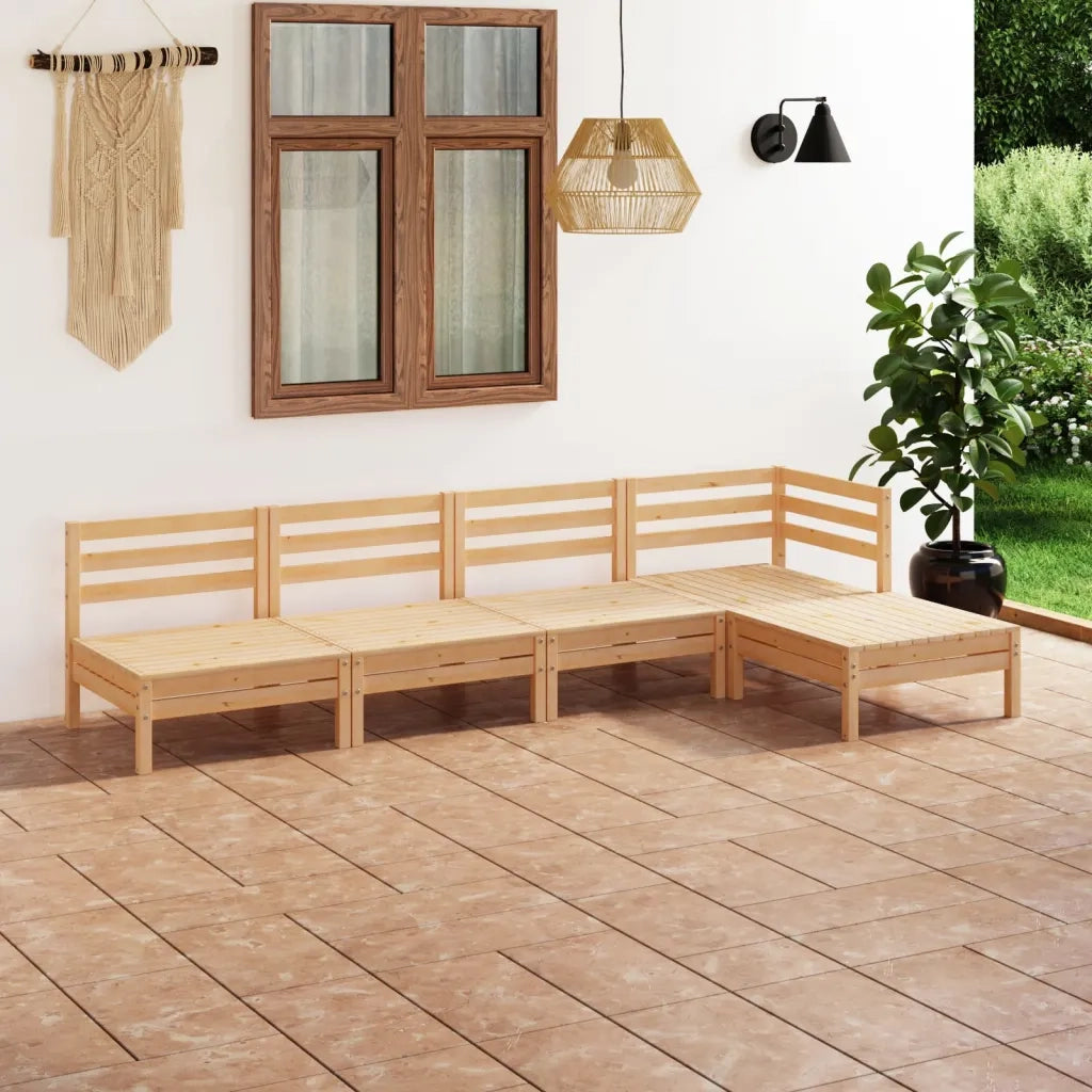 Set Salotto da Giardino 5 pz in Legno Massello di Pino 3082657