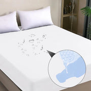 Matraccia impermeabile 90 x 200 cm coperta in lino - Piumone incontinenti per tutte le stagioni - bianco