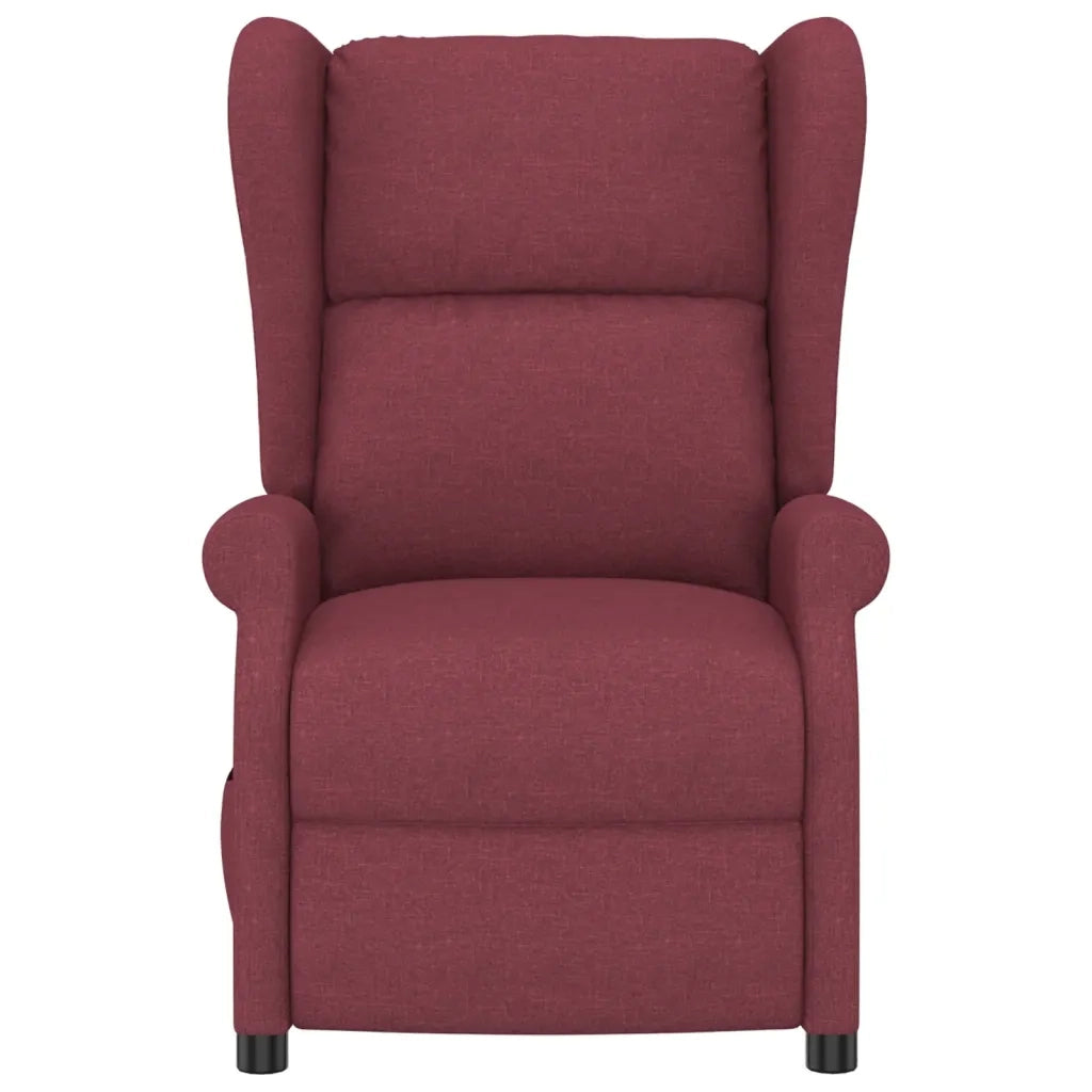Poltrona ad Ala Reclinabile Elettrica Rosso Vino in Tessuto 3098322