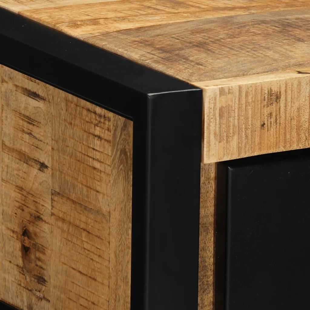 Comodini 2 pz 40x35x25 cm in Legno Massello di Mango Grezzo 4015947