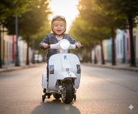 Piaggio Mini Vespa PX150 Elettrica 6V per Bambini Bianca