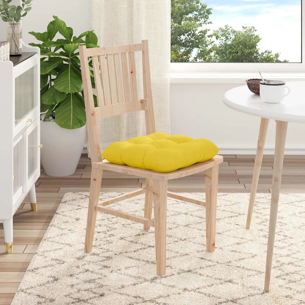 Cuscini per Seduta 4 pcs Giallo Chiaro 40 x 40 x 12 cm Tessuto
